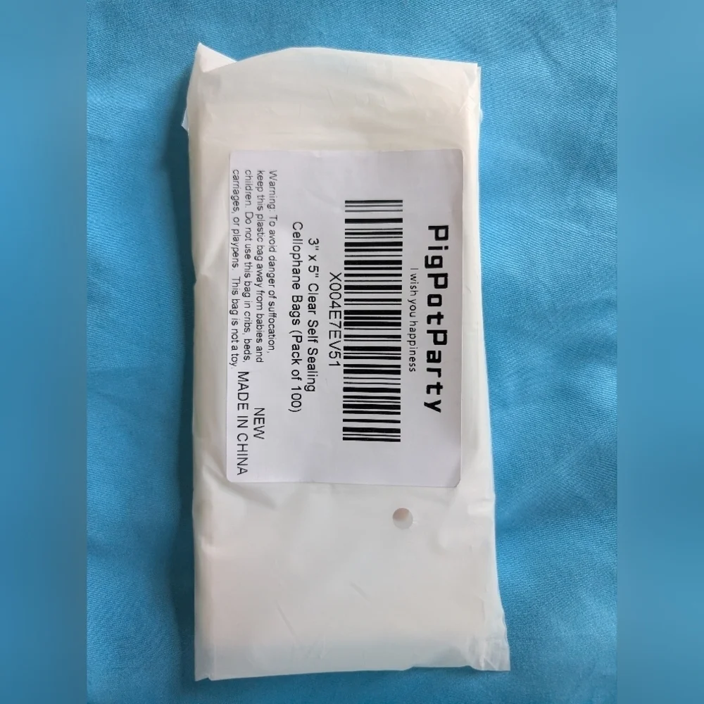 PigPotParty Clear Cellophane Bags (New)